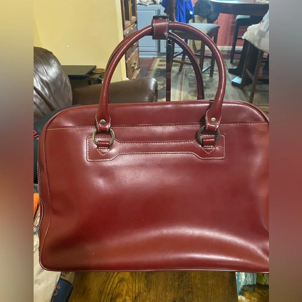 McKlein Briefcase laptop Computer Burgundy Leather Bag unisex